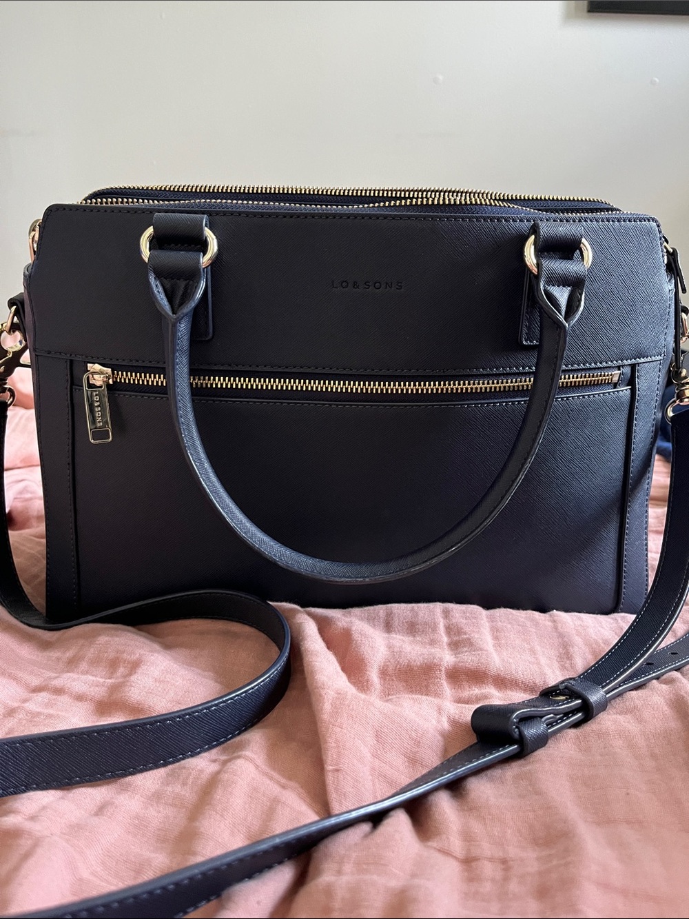 Lo & Sons Navy Trinity Laptop Tote